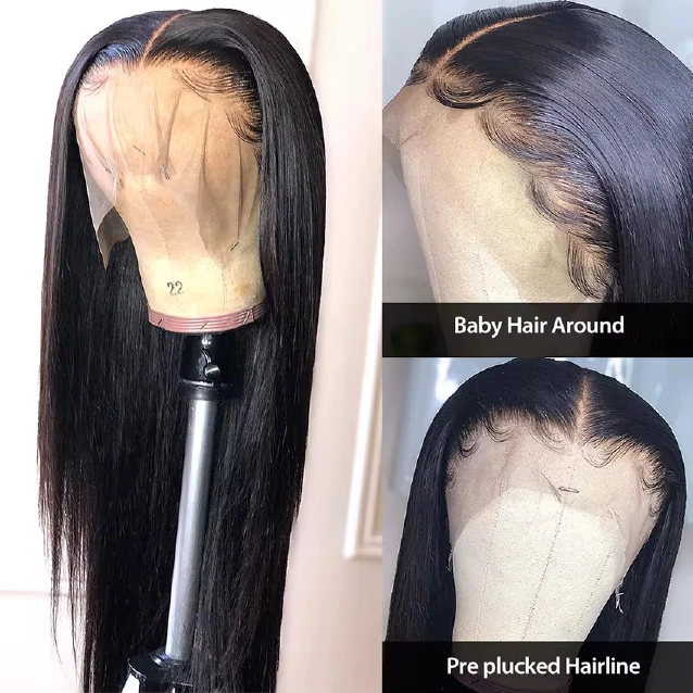 13AAA Natural Black 13x4 lace frontal human-hair wig