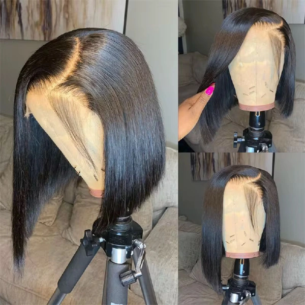 13AAA straight single-drawn 13x4 lace front bob wig