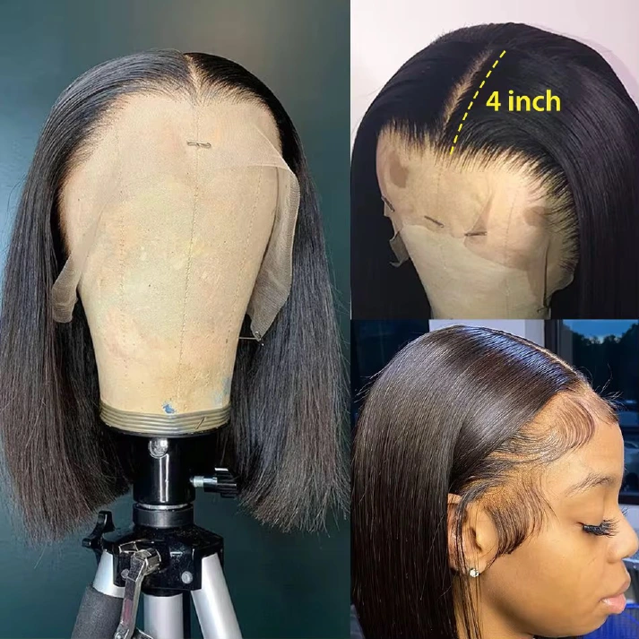 13AAA straight single-drawn 13x4 lace front bob wig