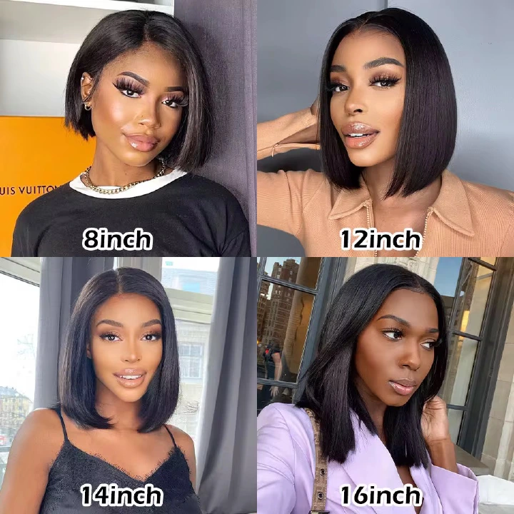13AAA straight single-drawn 13x4 lace front bob wig