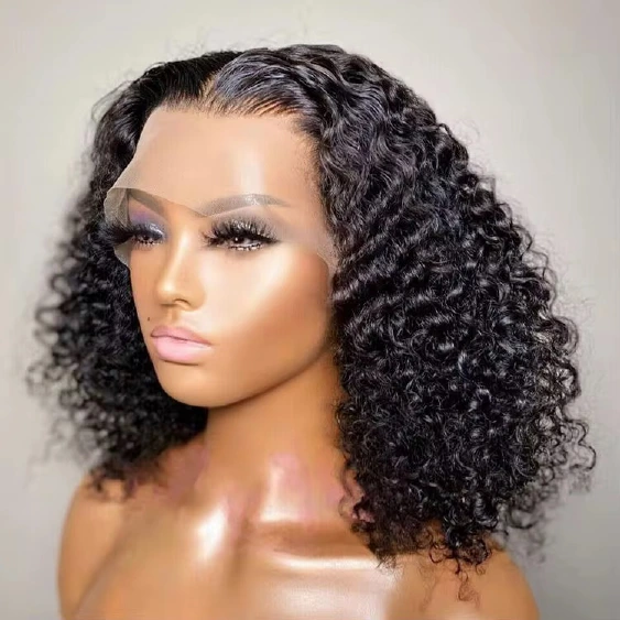 13AA Jerry Curly short 13x4 lace front bob wig