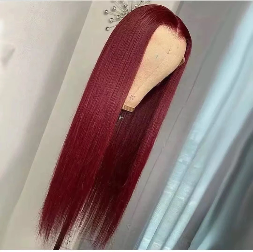 13AA 99J burgundy 13x4 lace frontal wig