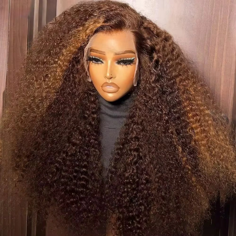 4/27 Jerry Curly highlight 13x4 full-frontal wig