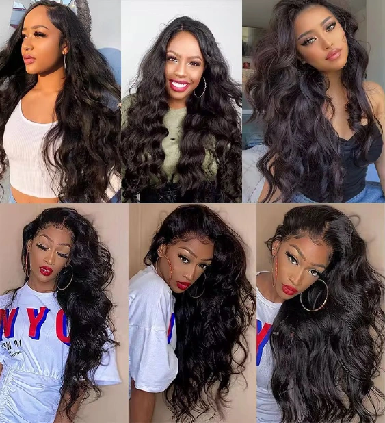 13AAA Body Wave Natural Black 13x4 lace frontal wig