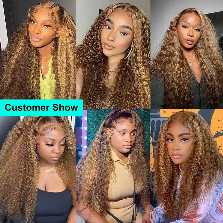 4/27 Jerry Curly highlight 13x4 full-frontal wig