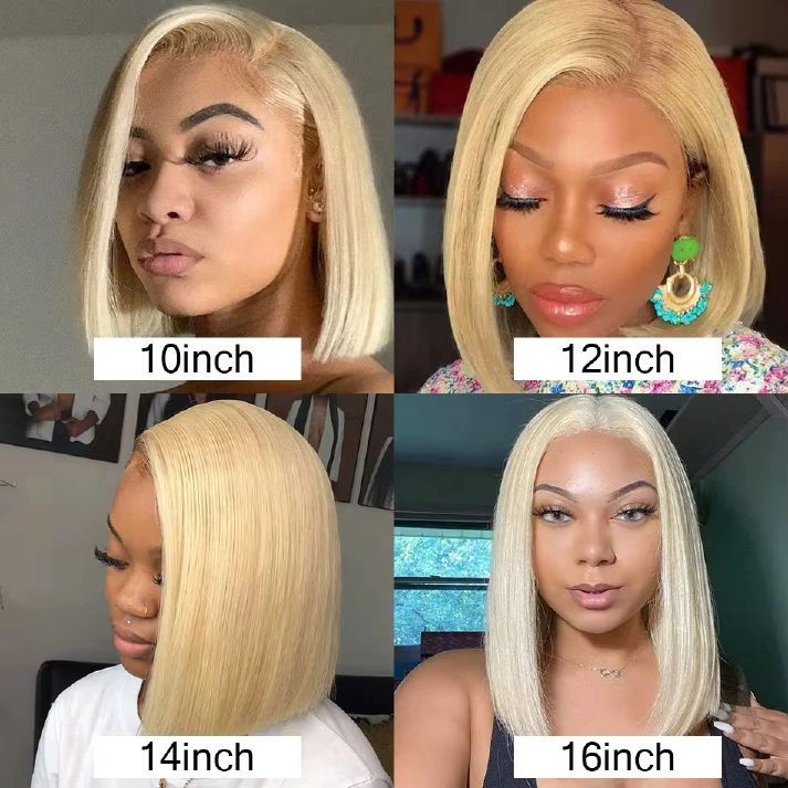 613 blonde Brazilian straight 13x4 lace front bob wig