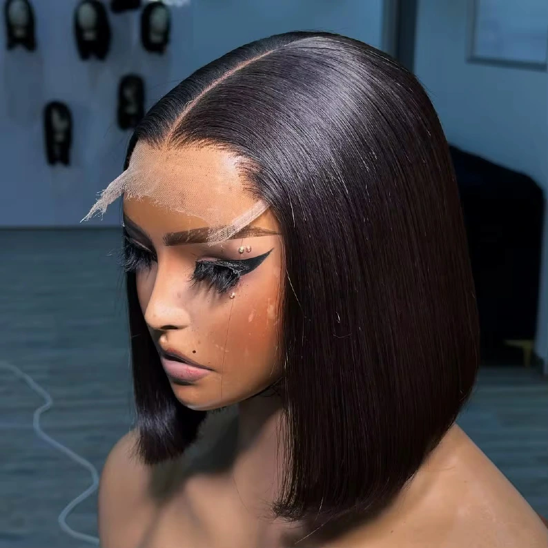 14A HD 5x5 super double-drawn Natural Black bob wig