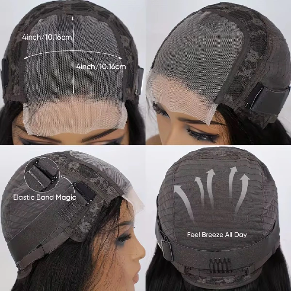 13A glueless 4x4 lace wig in Natural Black