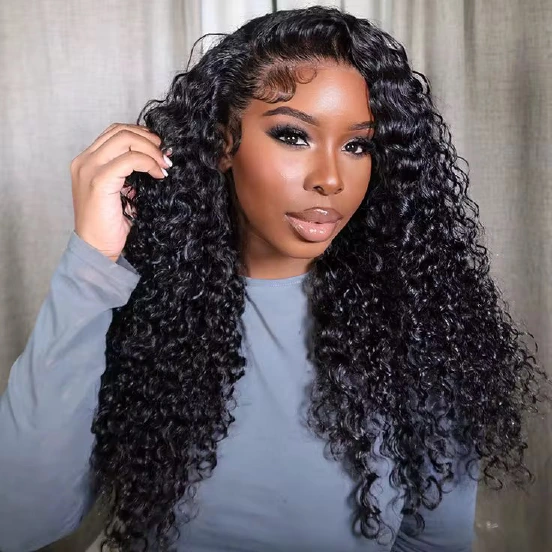 16A Burmese Curly Natural Black full lace frontal wig