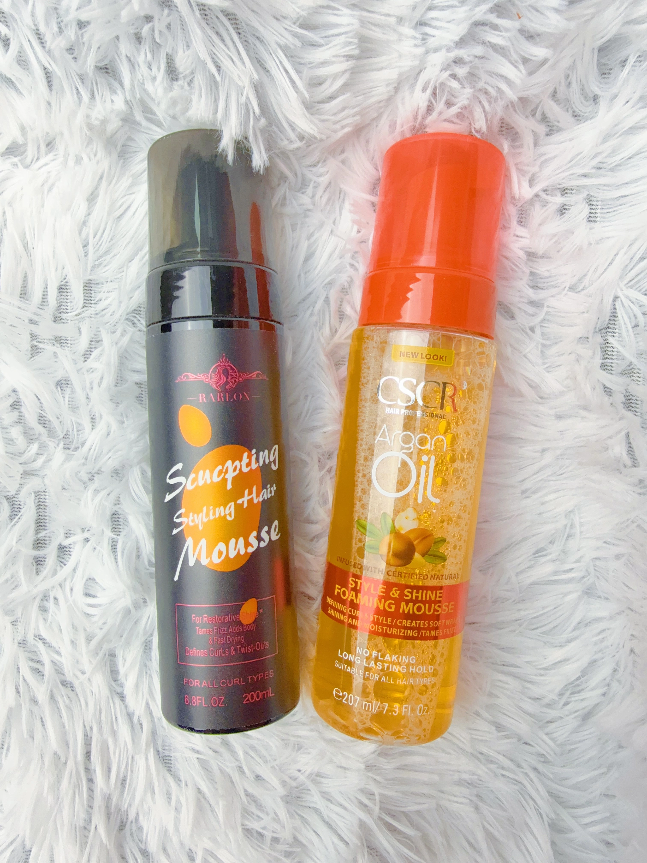 Rarlon Hair-Care Mousse with black and yellow selector options