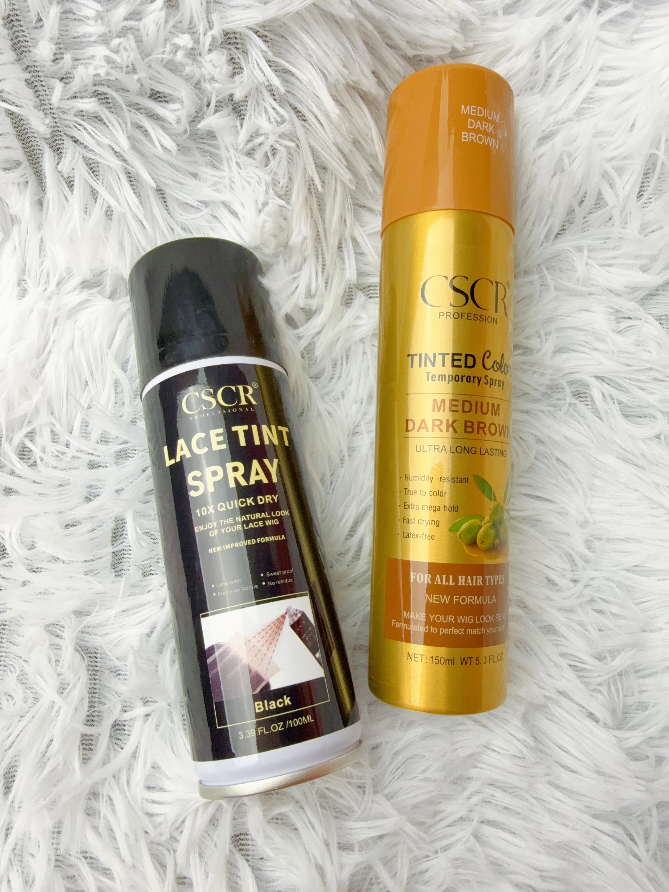 CSCR Lace Tint Spray in Light Brown and Dark Brown