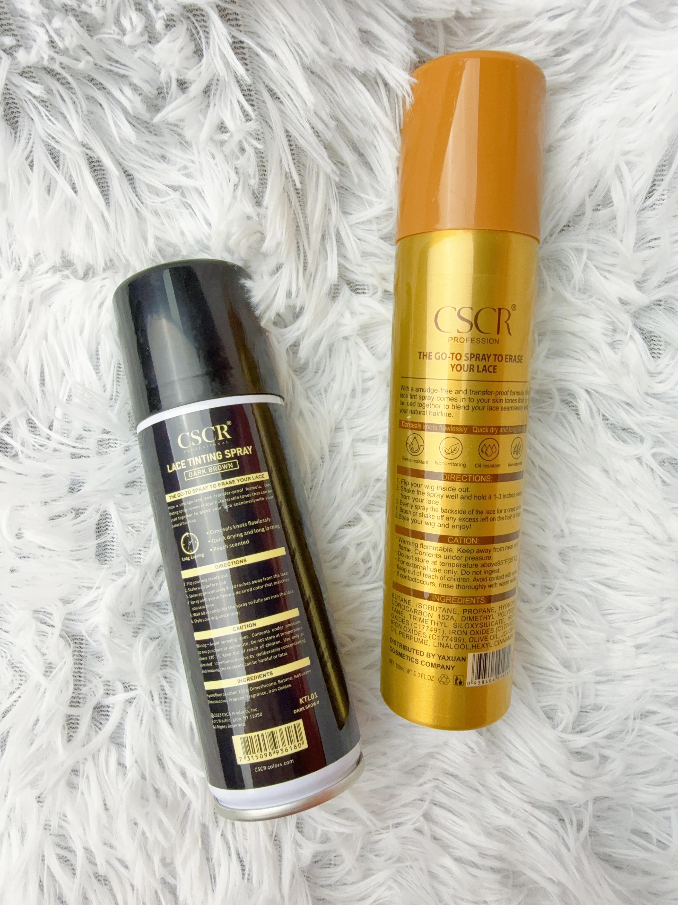 CSCR Lace Tint Spray in Light Brown and Dark Brown