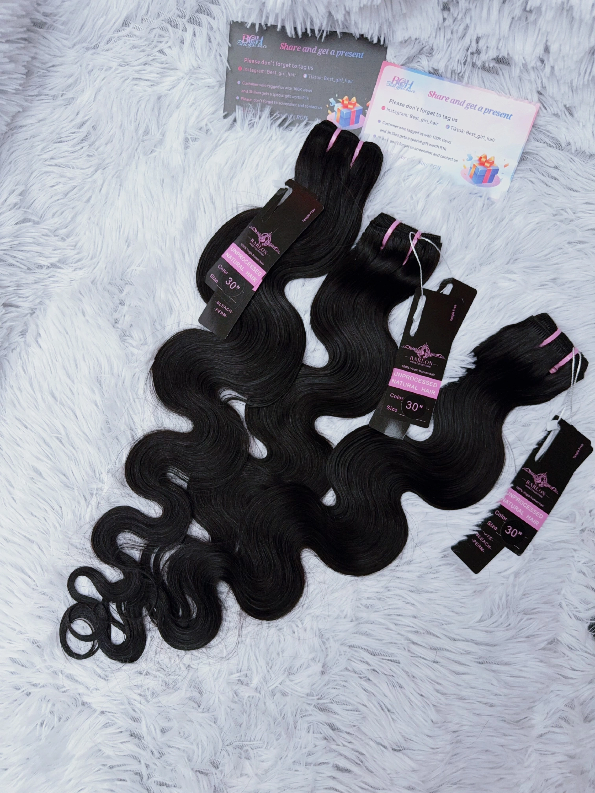 13AA Body Wave human hair bundles in 10 to 30 inch lengths