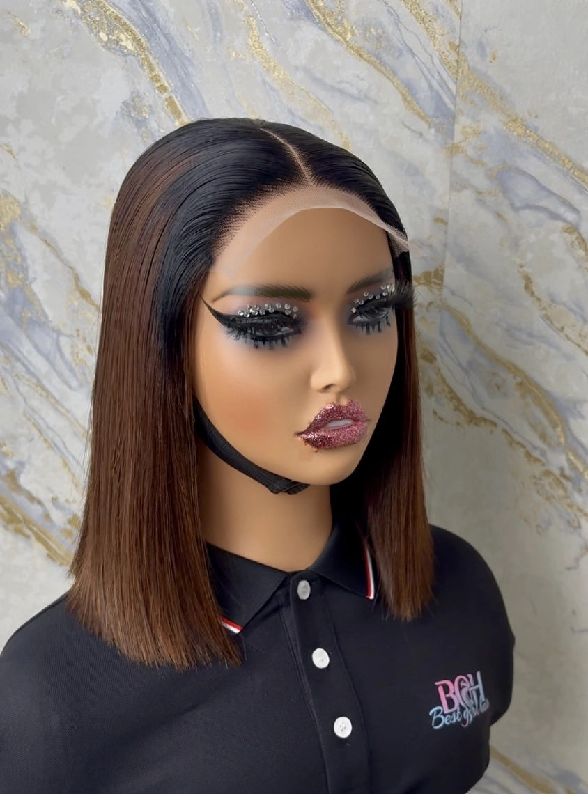 Vietnamese raw-hair 5x5 glueless colour bob wig