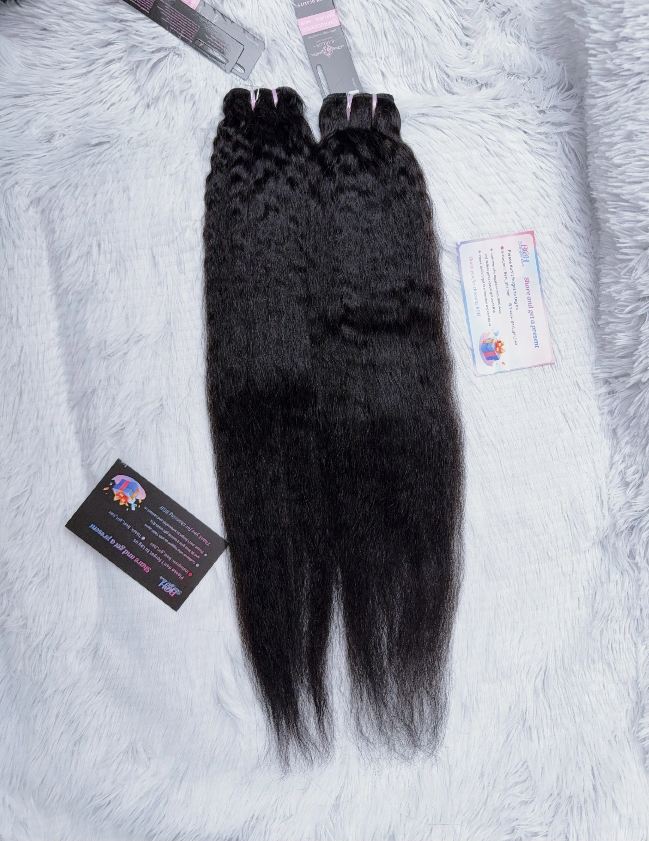 13AA Kinky Straight human hair bundles from 18 to 30 inches