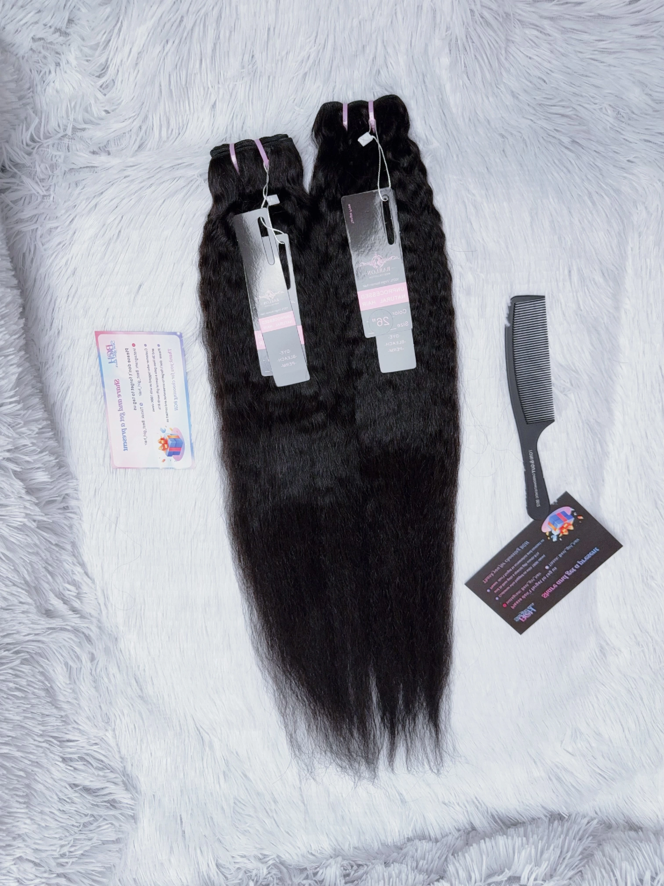 13AA Kinky Straight human hair bundles from 18 to 30 inches