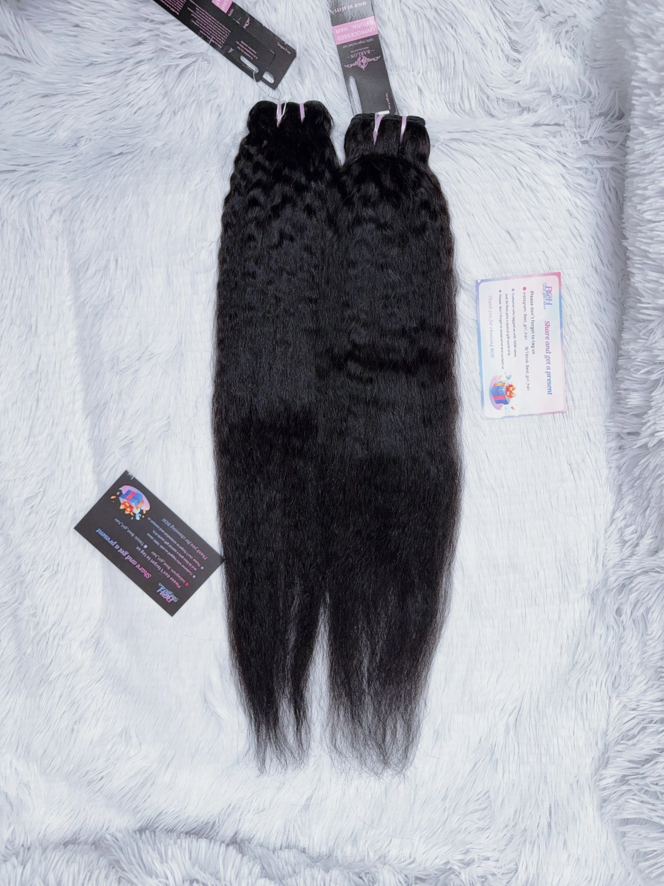13AA Kinky Straight human hair bundles from 18 to 30 inches