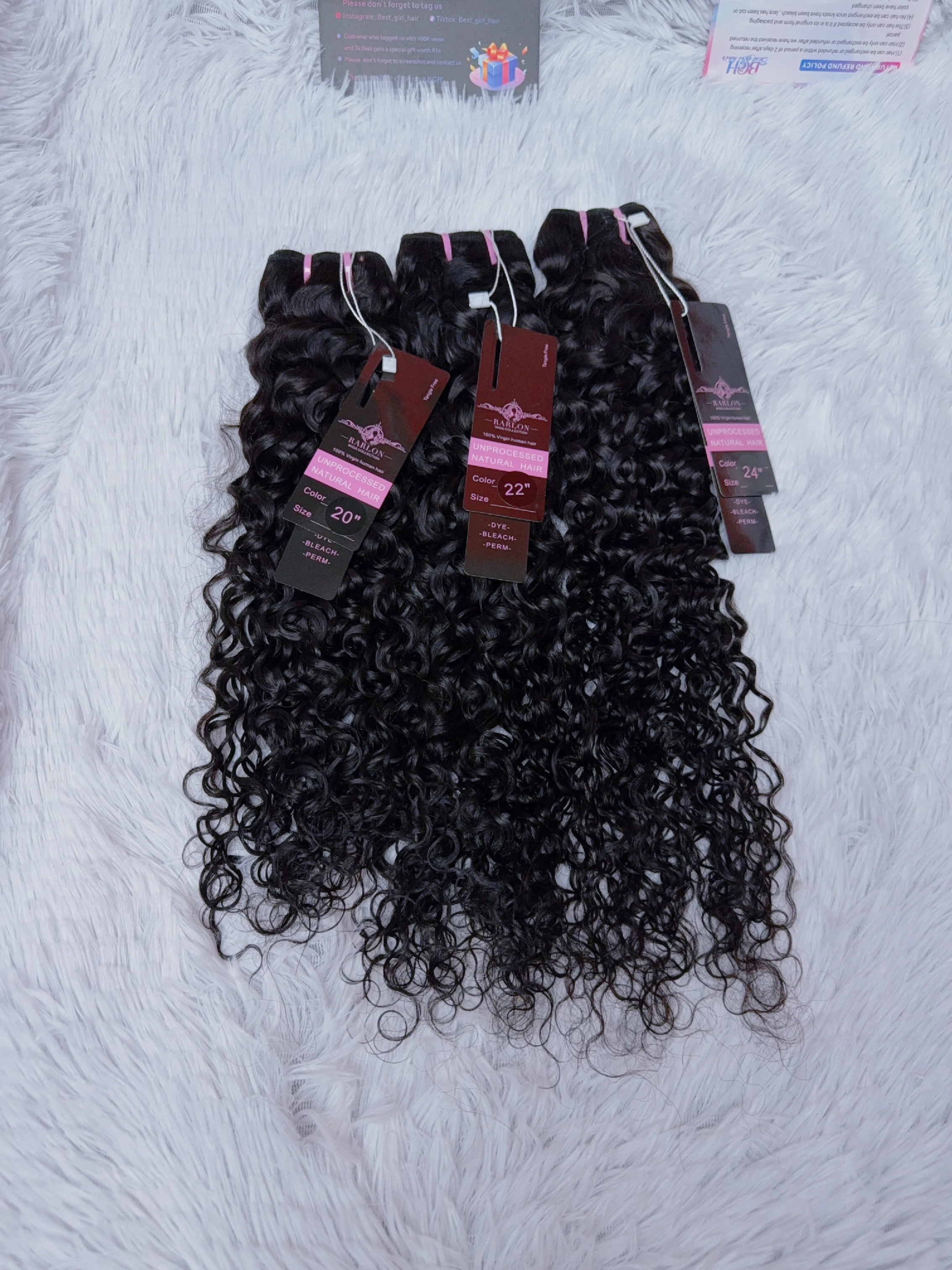 13AA Water Curly human hair bundles with eleven length options