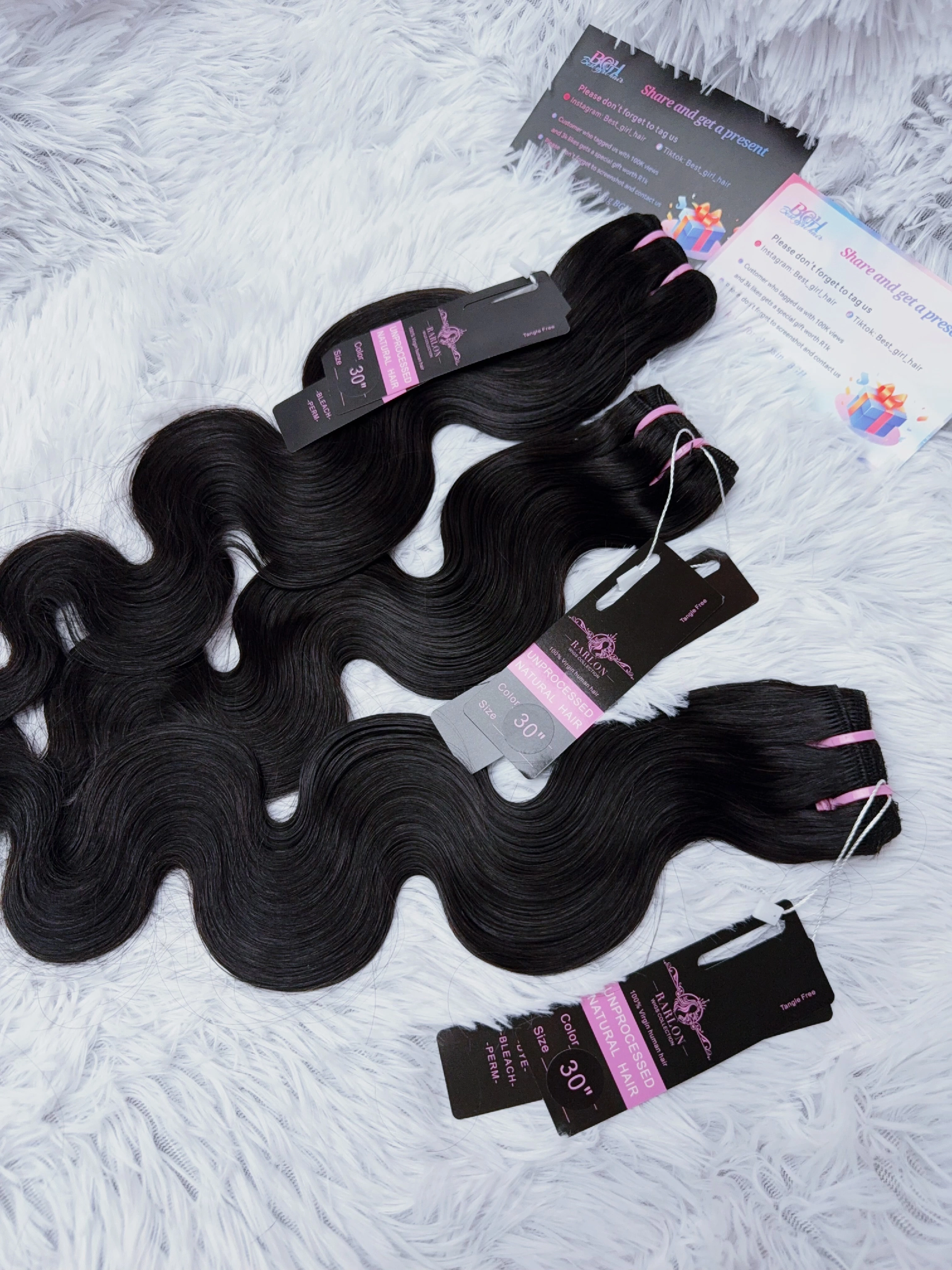 13AA Body Wave human hair bundles in 10 to 30 inch lengths