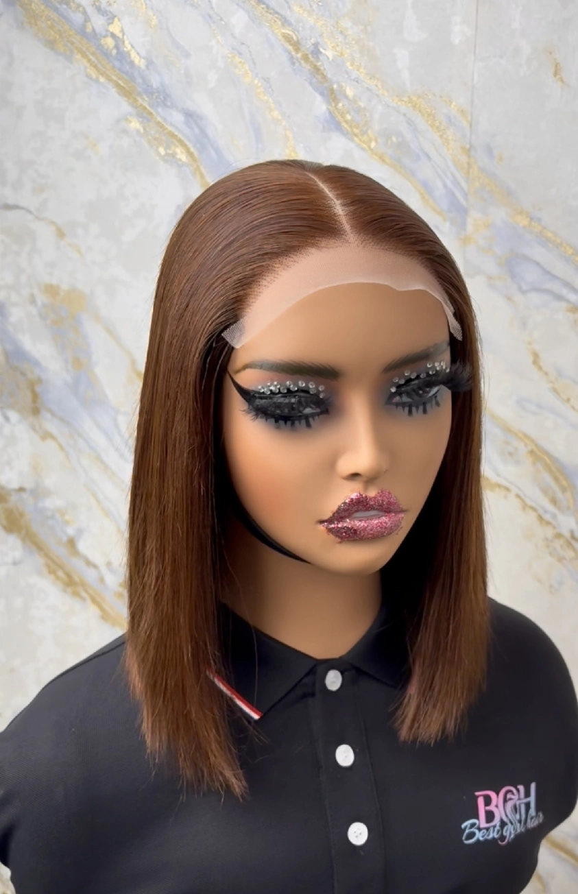 Vietnamese raw-hair 5x5 glueless colour bob wig