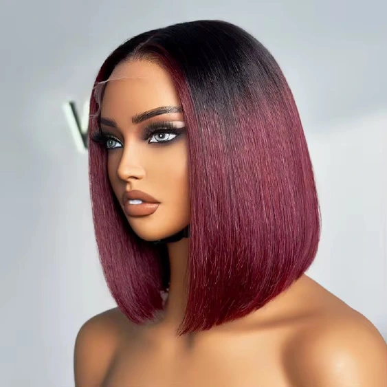 14A super double-drawn 5x5 glueless colour bob wig