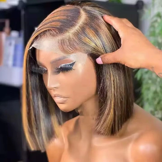14A super double-drawn 5x5 glueless colour bob wig