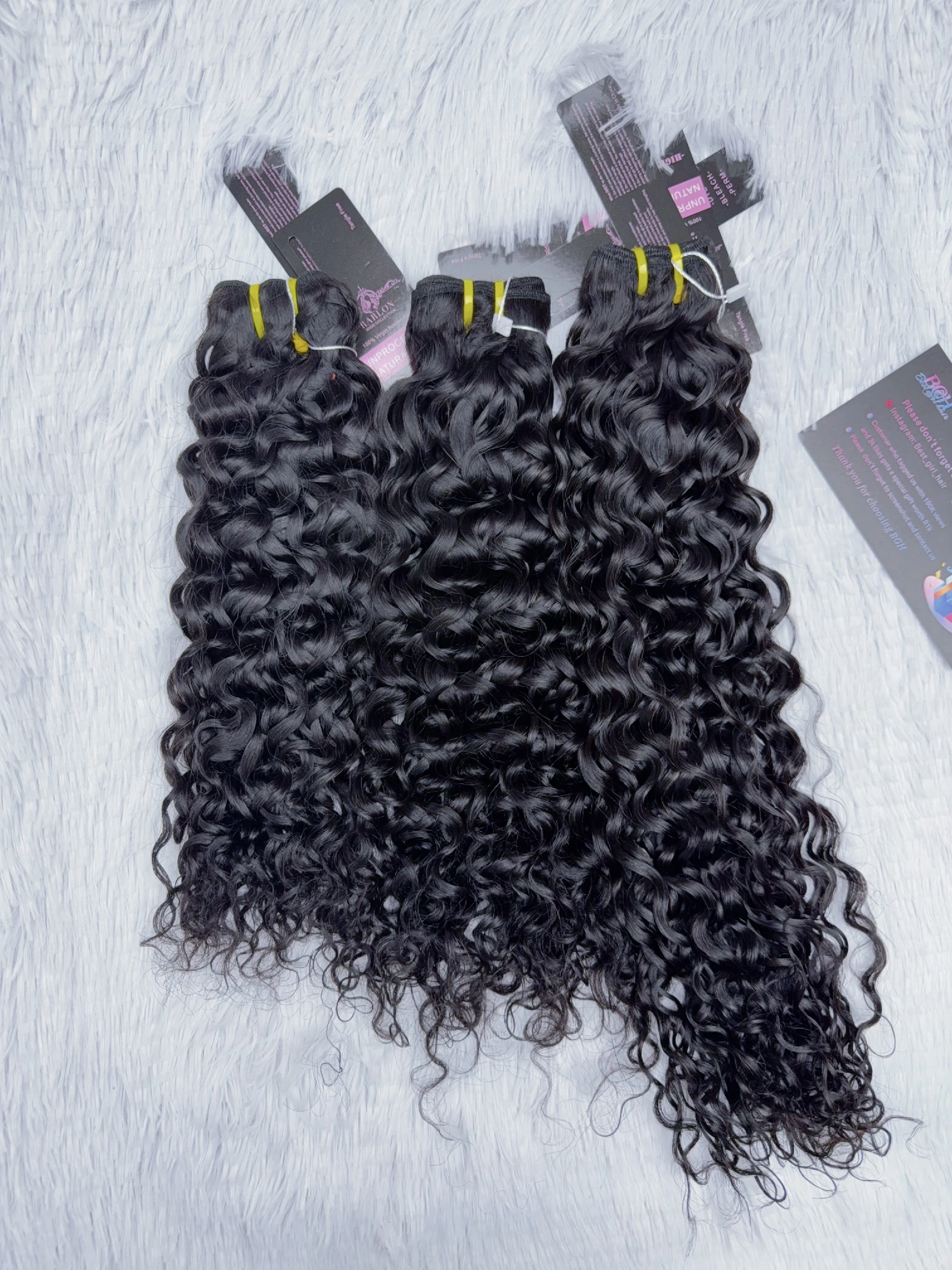 14AA Double Drawn Curly human hair bundles with eleven lengths