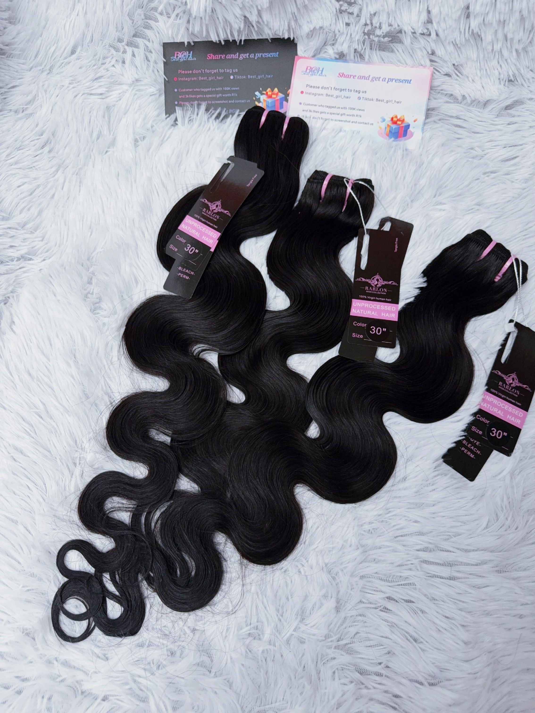 13AA Body Wave human hair bundles in 10 to 30 inch lengths