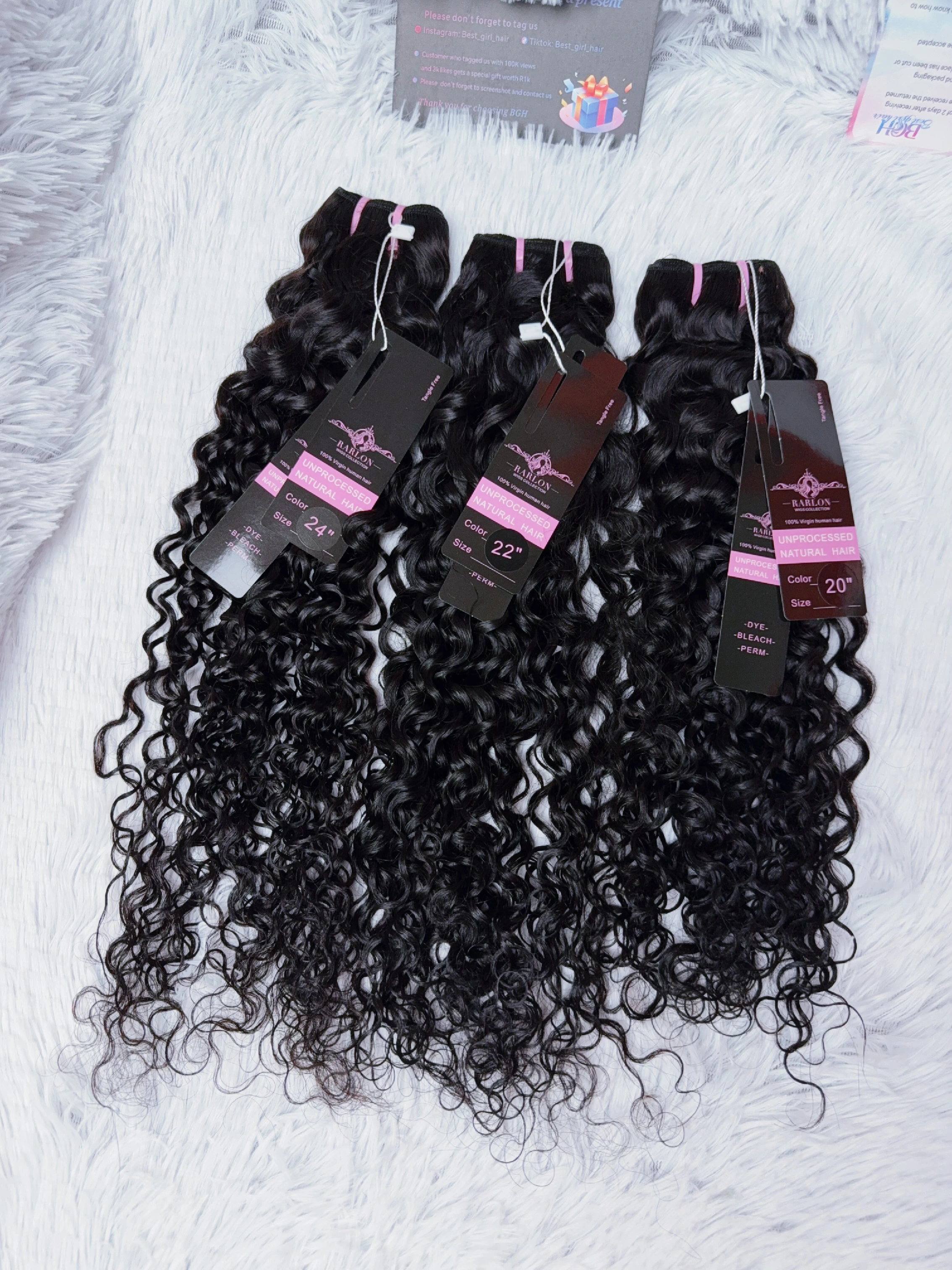 13AA Water Curly human hair bundles with eleven length options
