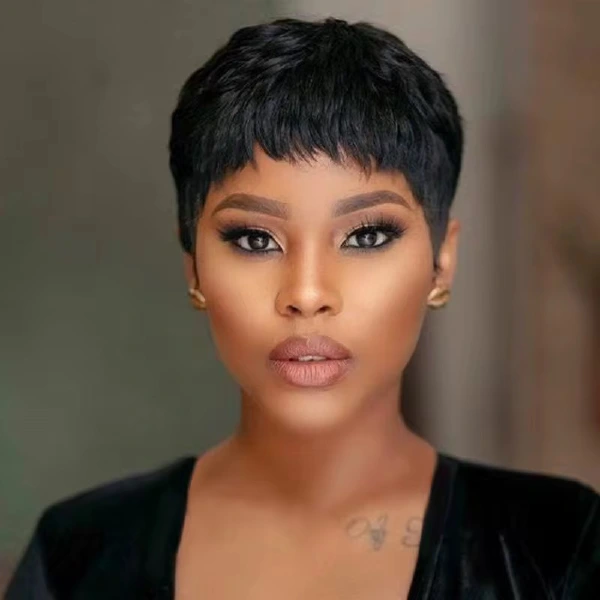Wear-and-go glueless short pixie wig style options