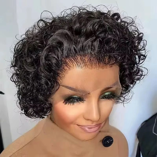 13x4 lace-front pixie wig in straight and water-curly options