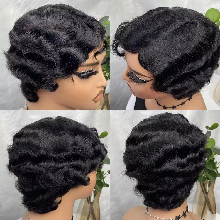 Wear-and-go glueless short pixie wig style options