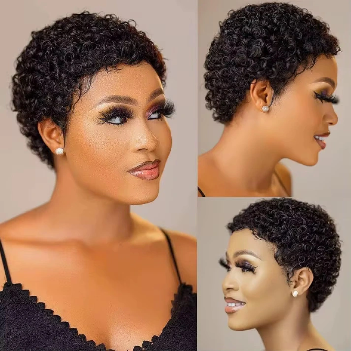 Wear-and-go glueless short pixie wig style options