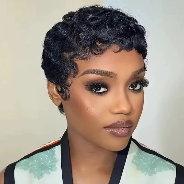 Wear-and-go glueless short pixie wig style options