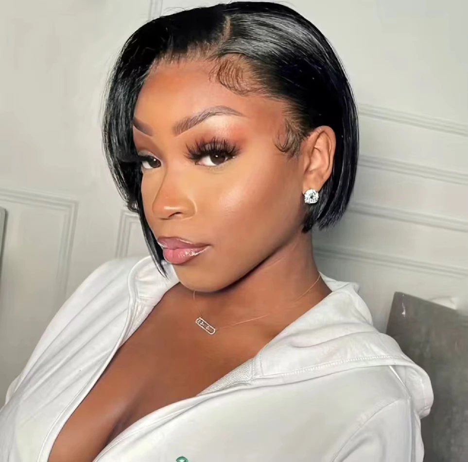 13x4 lace-front pixie wig in straight and water-curly options