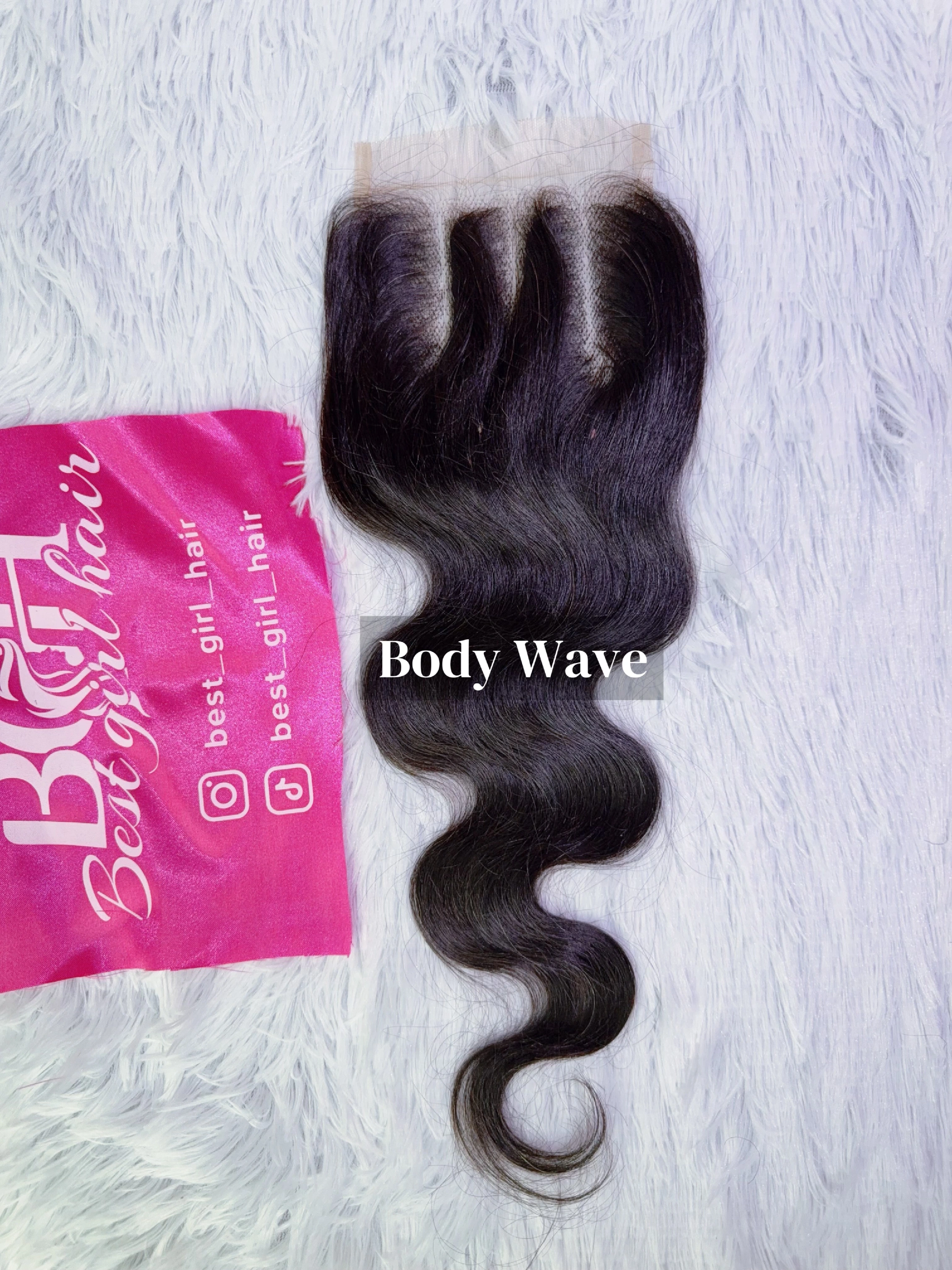 13A 4x4 three-part transparent lace closure