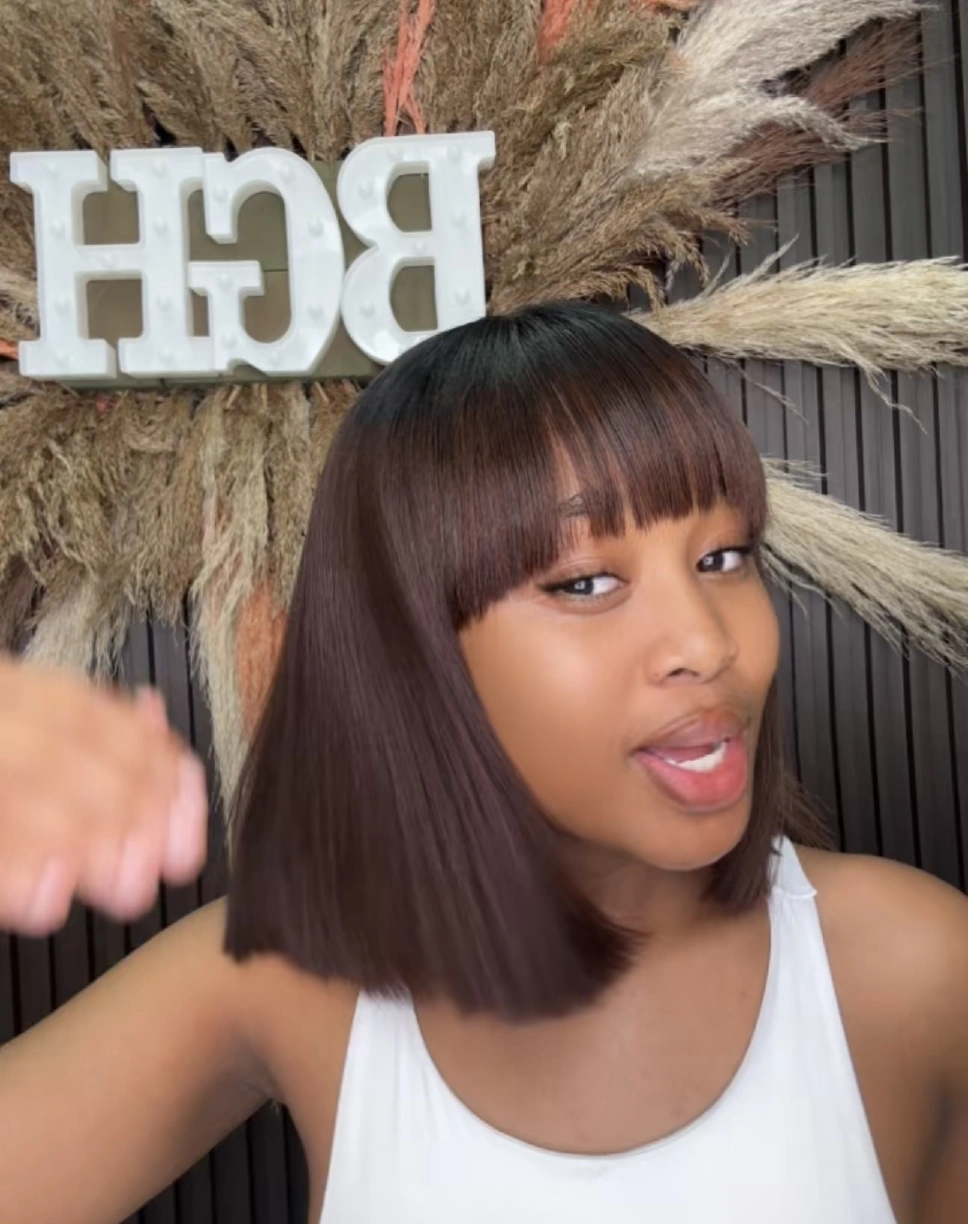 15A Vietnamese 2x4 glueless Ombre 1B/33 fringe bob