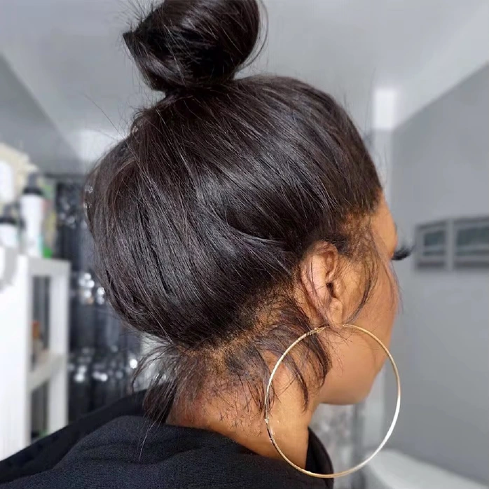 Natural Black 360 lace-front human-hair wig