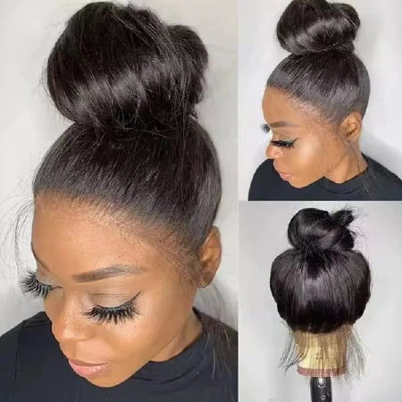 Natural Black 360 lace-front human-hair wig