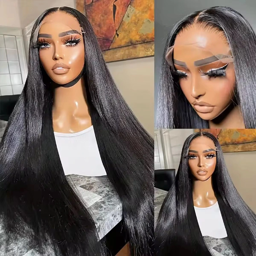 14A double-drawn Natural Black 5x5 glueless wig