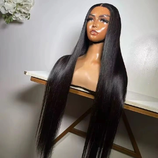 14A double-drawn Natural Black 5x5 glueless wig