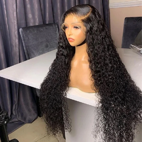 Wholesale 13AA Full frontal 13x4 Water Curly Lace Wig lace Front Human Hair Water Curly Wigs