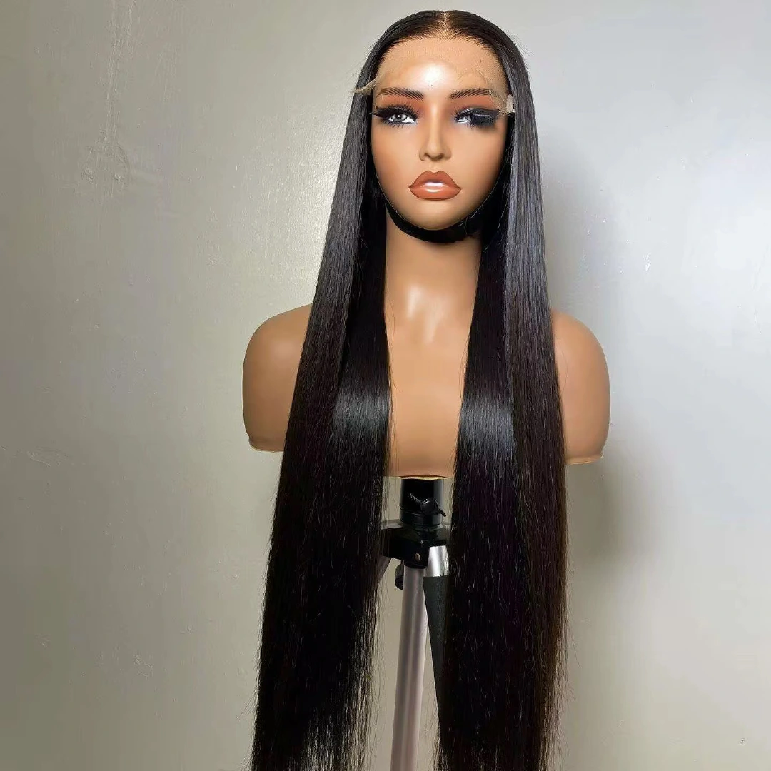 14A double-drawn Natural Black 5x5 glueless wig
