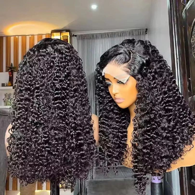 Super double-drawn 4x4 glueless bone-curly wig