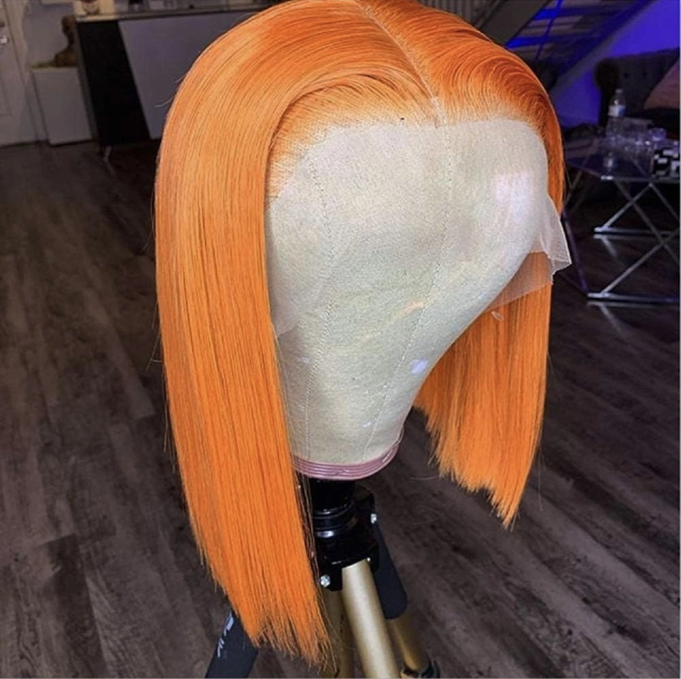 Brazilian straight 13x4 bob wigs in Grey, Pink and Orange