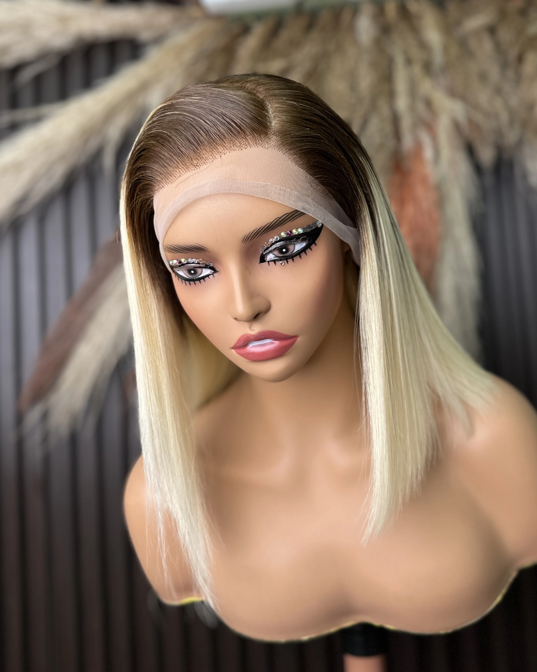 Brazilian 4/613 straight 13x4 lace-frontal bob wig