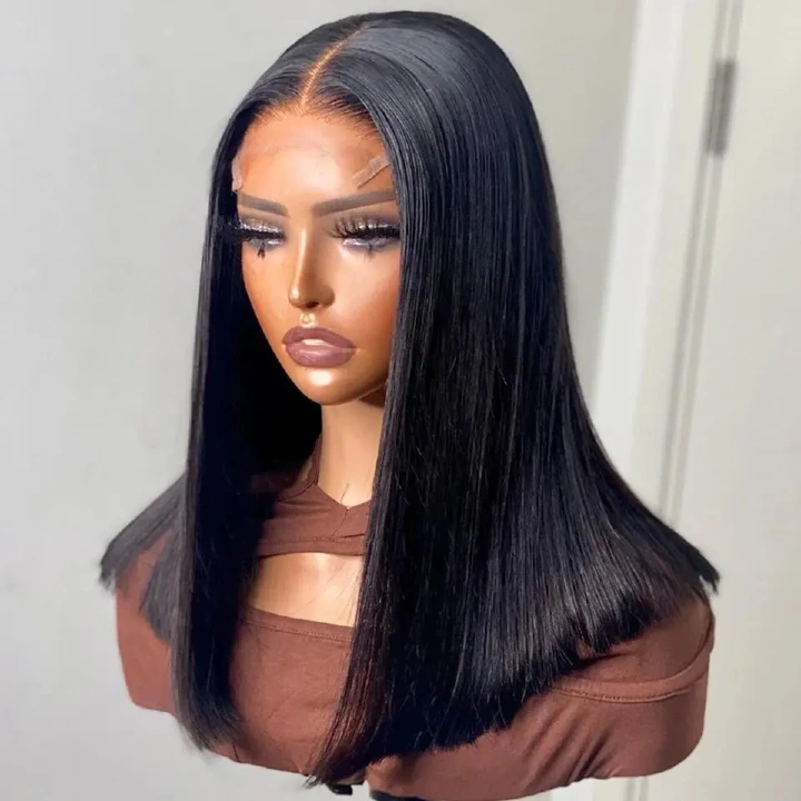14AA SDD Natural Black 5x5 glueless bob wig