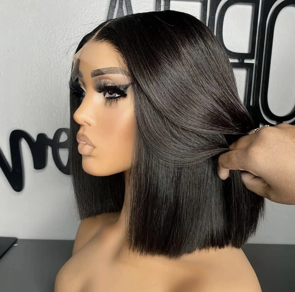 Wholesale 14AA BOB 5x5 SDD Glueless Bob Wig Human Hair 5x5 Bob Wigs Hair Doube Drawn Wigs