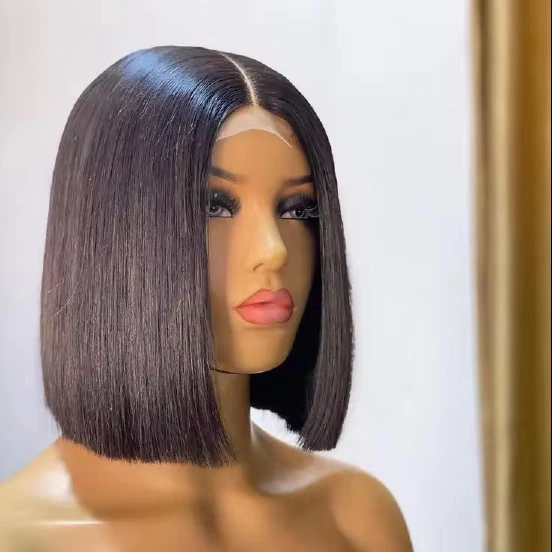 14AA SDD Natural Black 2x6 glueless bob wig
