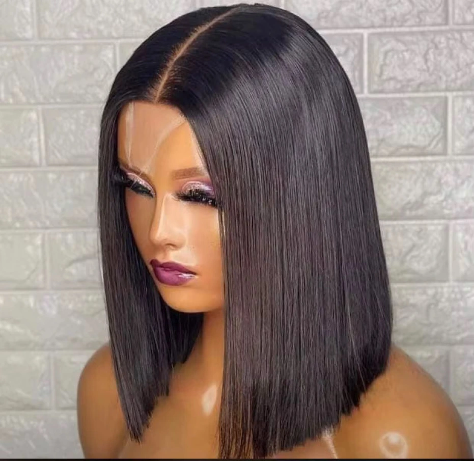 14AA SDD Natural Black 2x6 glueless bob wig